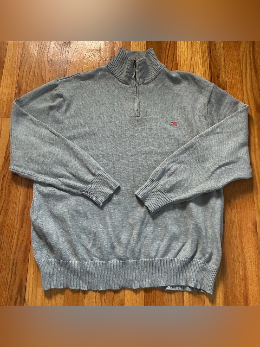 VTG Ralph Lauren Polo Jeans Co Gray 1/4 Zip Mock Neck Cotton Sweater Men’s XXXL